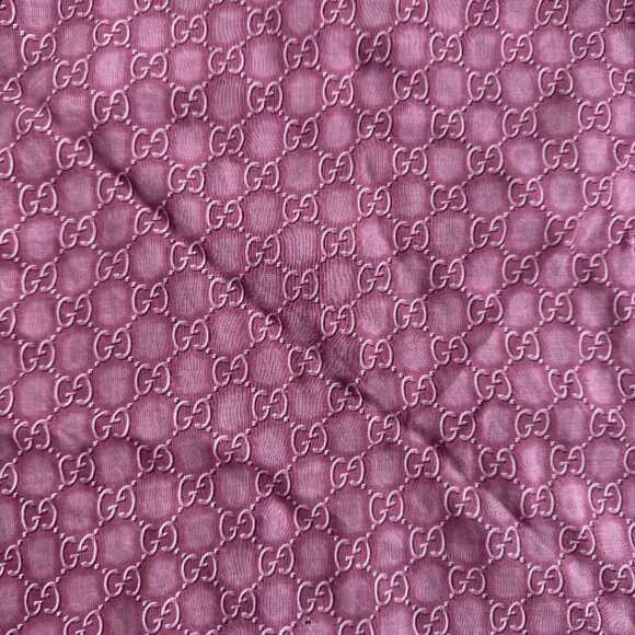 Gucci GG Monogram Jacquard Scarf Mauve Purple Wool Silk Blend - Picture 5 of 9